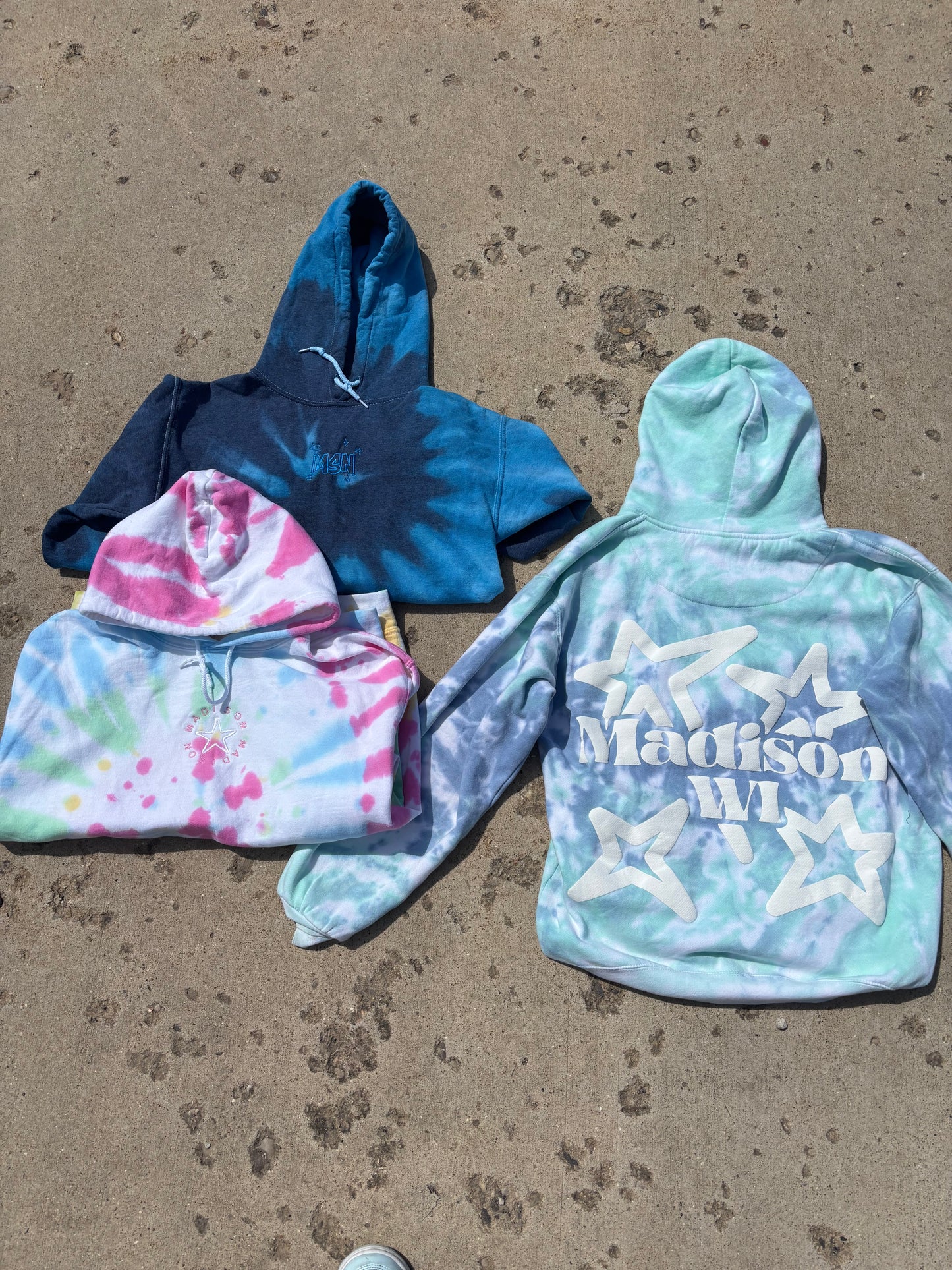 Tie die hoodies