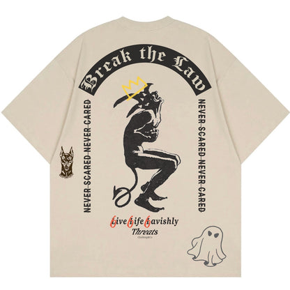 Break The Law Ivory Graffiti Shirt